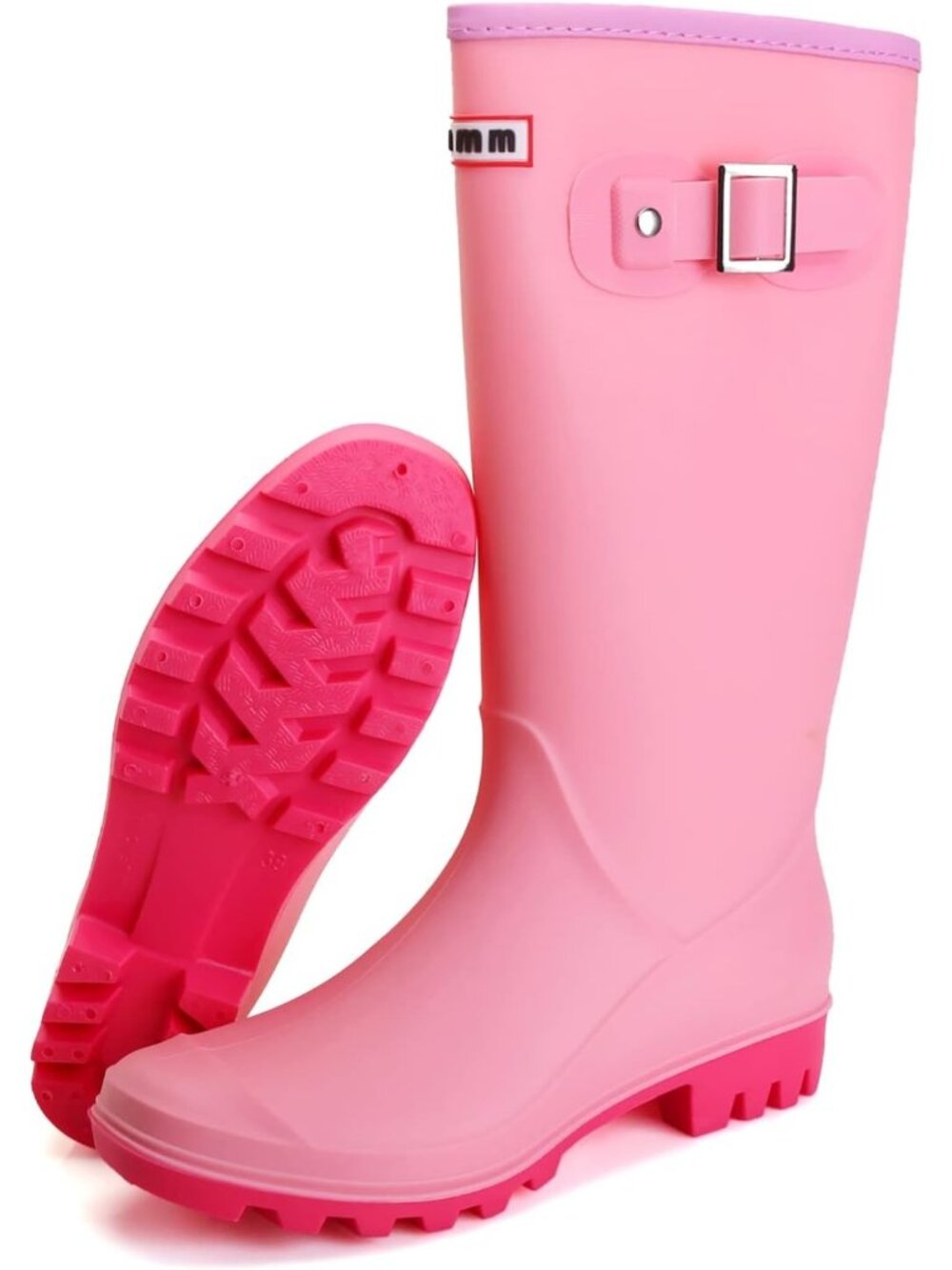 Women's Pink Rain Boots Waterproof Rubber Boots Anti Slip Garden Fishing Boots